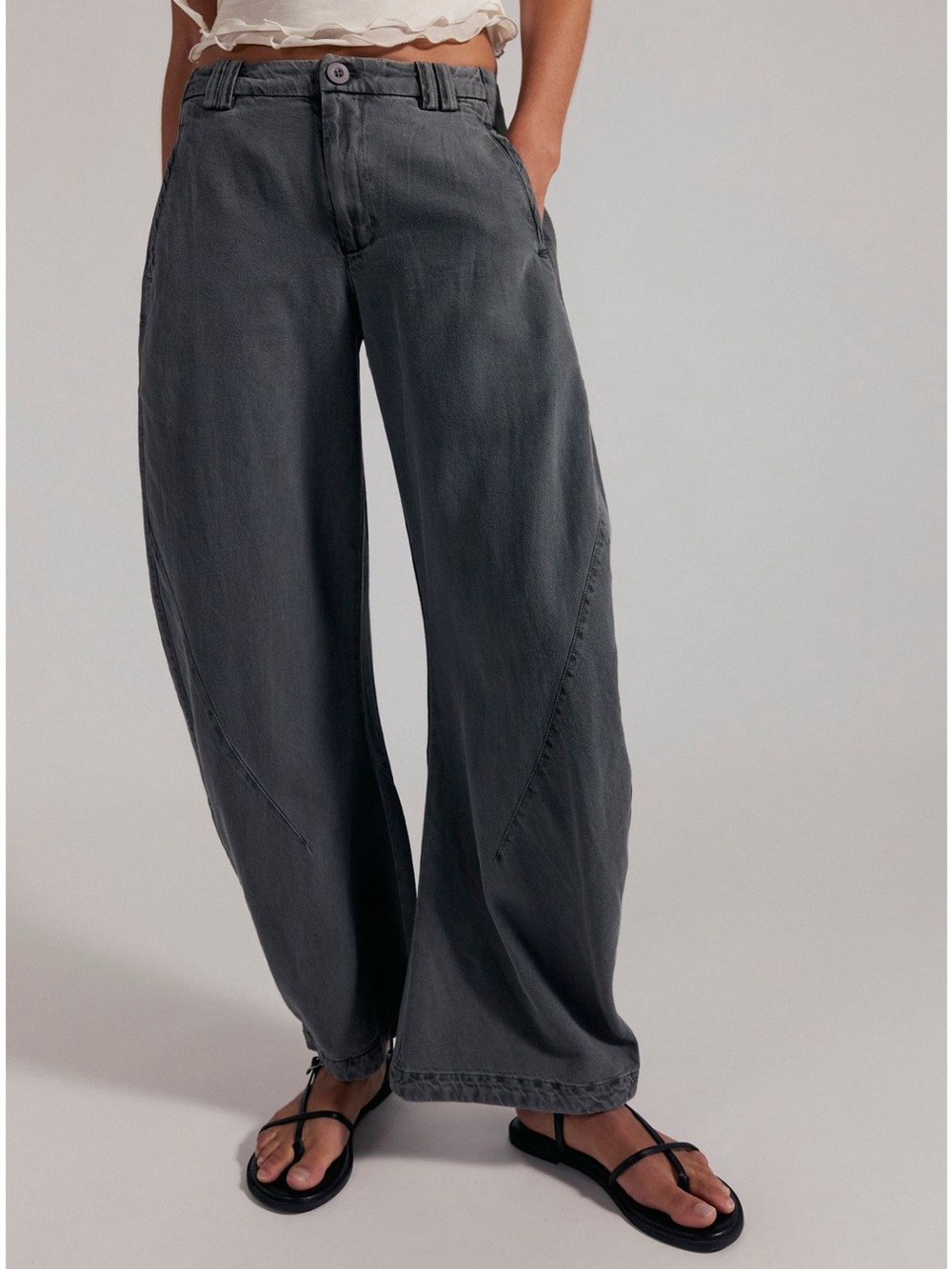 Free people spotlight washed barrel chino trousers